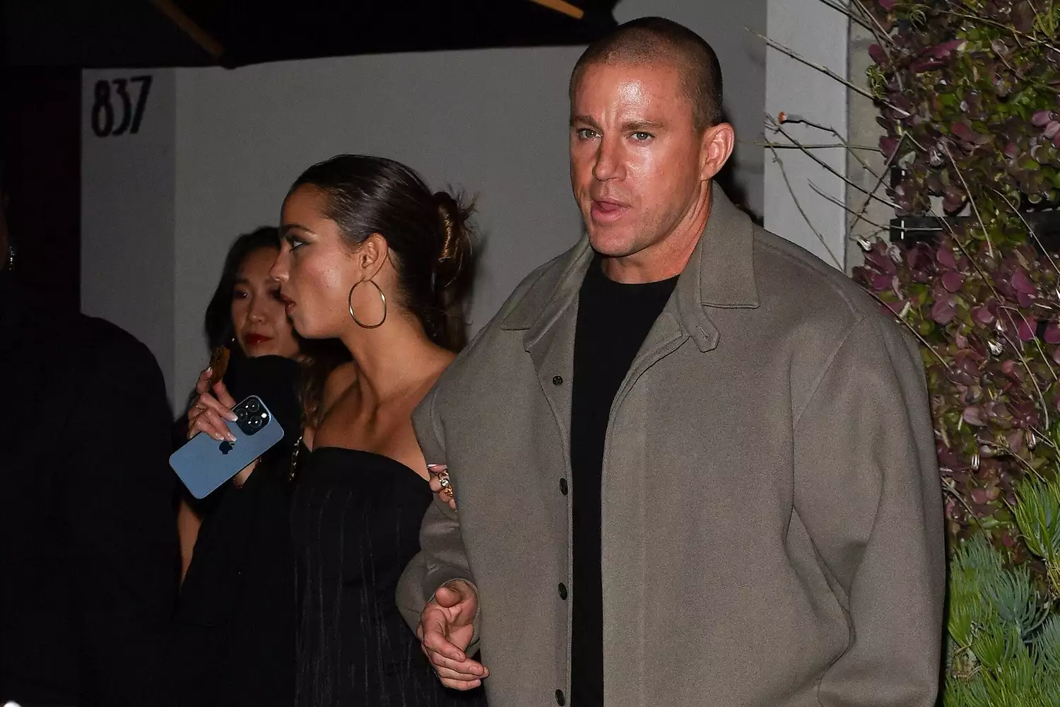 Los Angeles, CA - Channing Tatum and Inka Williams are seen exiting the CAA pre-Oscar party at The Living Room in Los Angeles. The duo steps out together after the star-studded event
