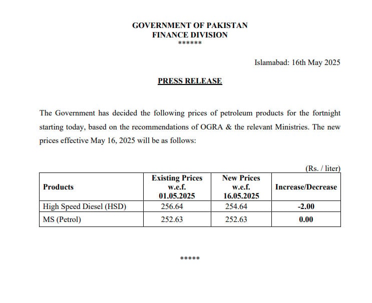 Petrol price remain unchanged for next fortnight